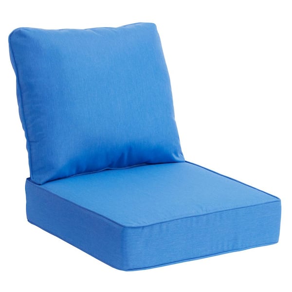 Hampton Bay 46 in. W x 14 in. D CushionGuard Deep Seat Universal Outdoor Cushion in Sail Blue