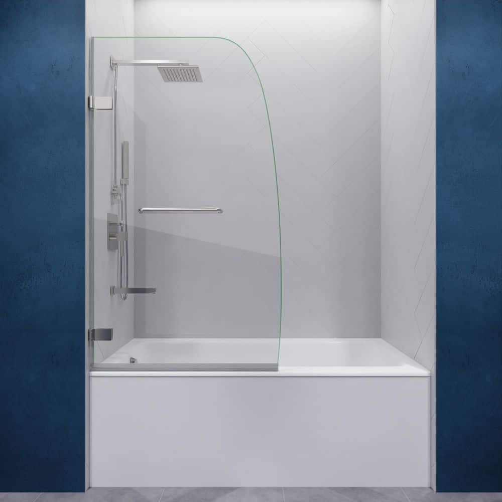 ANZZI Vensea Series 31.5 in. x 58 in. Frameless Hinged Bathtub