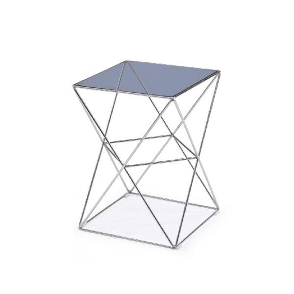 HomeRoots Valerie 22 in. Glass Glass End Table