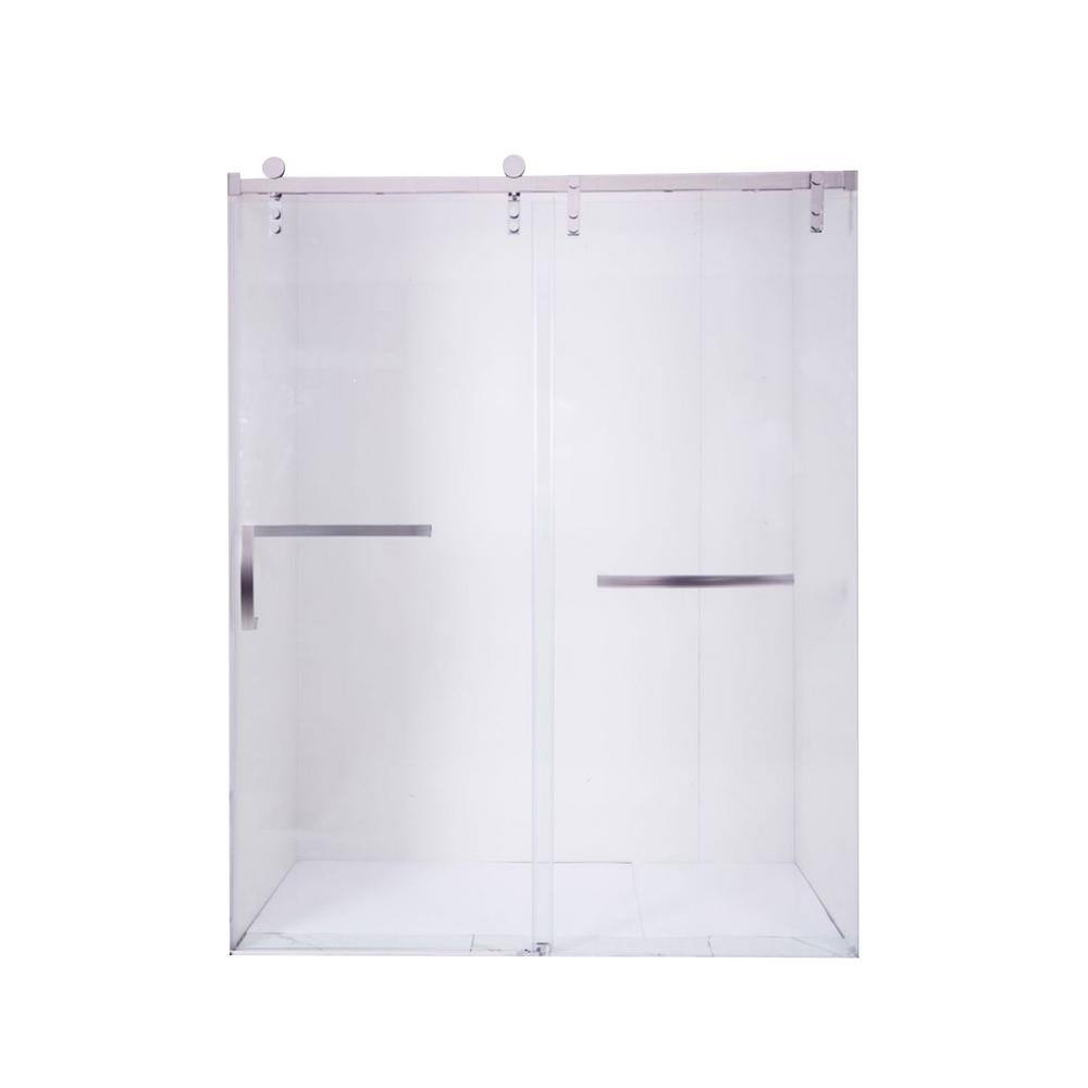 48 in. W x 76 in. H Sliding Frameless Shower Door in Chrome Finish with Clear Glass price history on PriceWatchPro