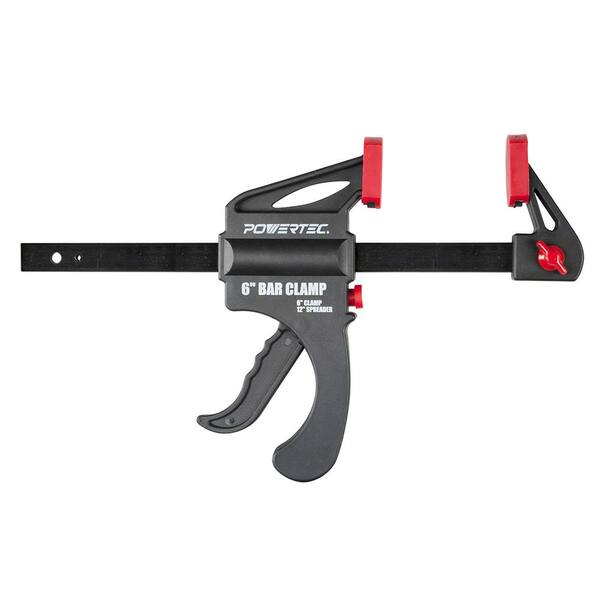 POWERTEC 6 in. x 2-1/2 in. Quick Release Bar Clamp with 12 in. Spreader ...