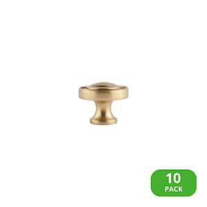 Minted Small 1-1/8 in. Satin Brass Cabinet Knob (10-Pack)