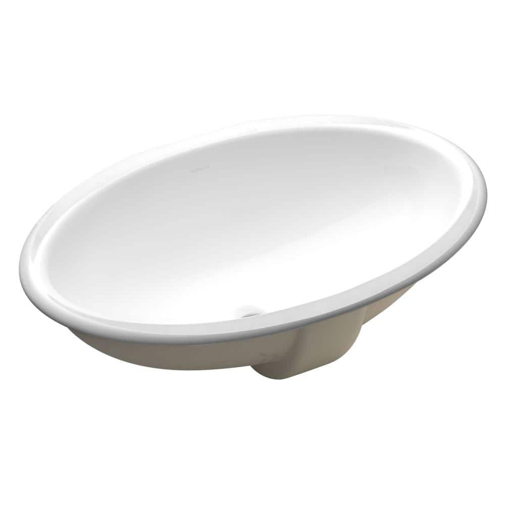 Kohler Vintage Vitreous China Undermount Bathroom Sink In White With Overflow Drain K 2240 0 The Home Depot