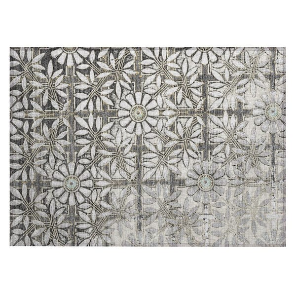 Chantille Machine Washable Indoor/Outdoor Abstract ACN2775 Gray 2 ft. x 3 ft. Accent Rug