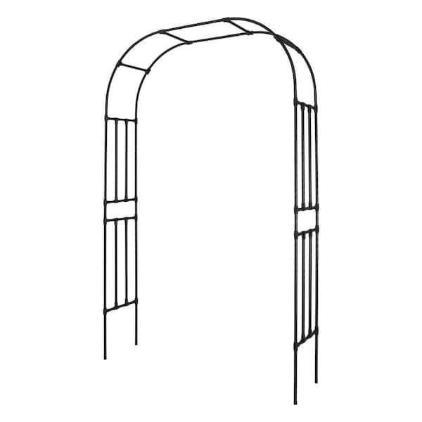 Garden Arbor, 94.49 in. x 59.06 in. Metal Archway, Sturdy Outdoor Trellis Arch with Stakes, Pergola Arbor for Yard