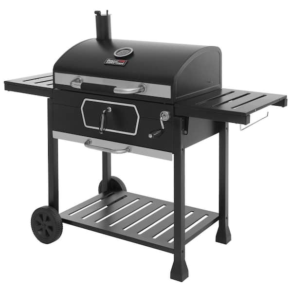 Deluxe 30 in. Charcoal Grill, BBQ Smoker Picnic Camping Patio Backyard Cooking, Black