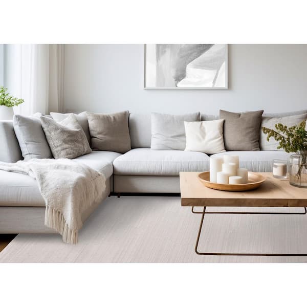 Osiris Collections 8 ft. x 11 ft. Beige Distressed, Tonal/Solid, Trellis Indoor Area Rug