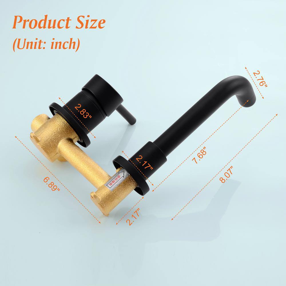 Matte Black Wall Mounted Single Handle Bathroom Faucet
