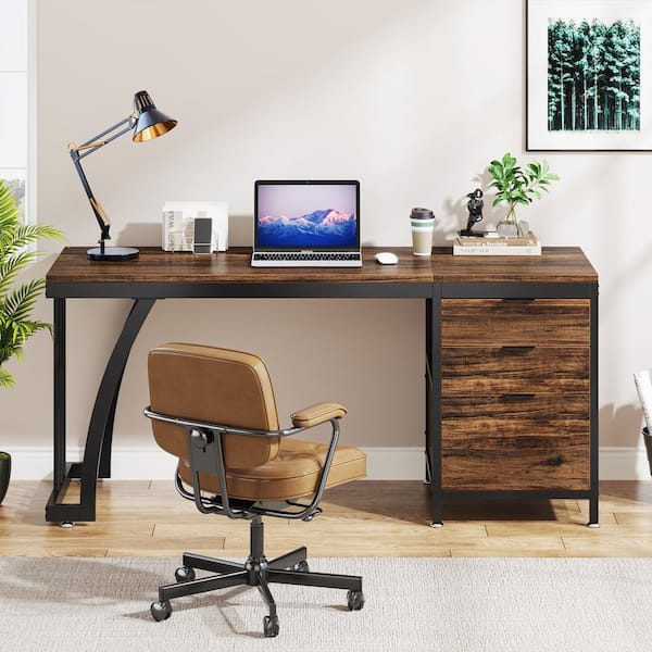 BYBLIGHT Havrvin 59 in. Rectangular Rustic Brown and Black 3 BYBLIGHT Havrvin 59 in. Rectangular Rustic Brown and Black 3