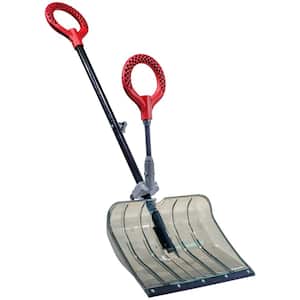 18 in. Plastic Handle Polycarbonate Blade Radius Lightweight Snow Shovel with Anti-Strain Fore-Grip