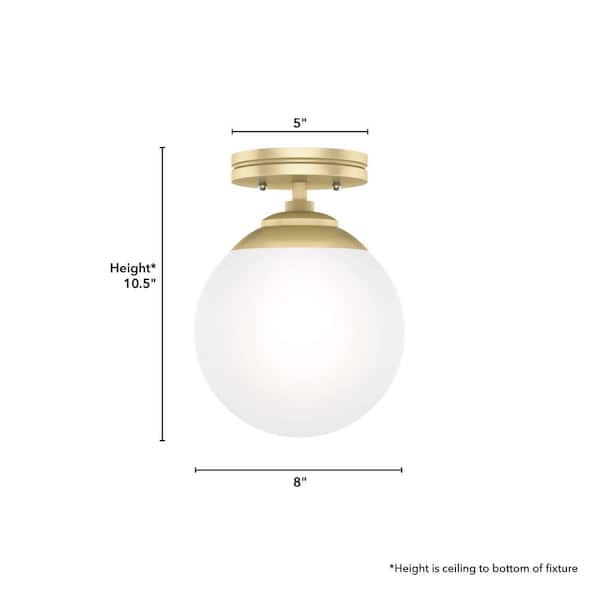 Hunter - Hepburn 1 Light Modern Gold Brass Flush Mount Bedroom Light
