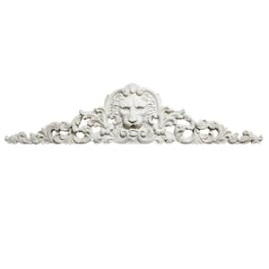 9.5 in. x 38 in. Remoulage Lion Sculptural Wall Pediment