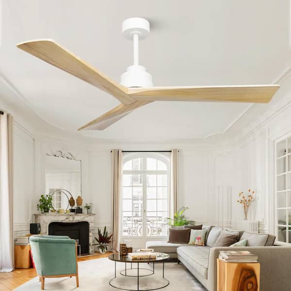 FEKZO 52 in. Indoor White Downrod Mount Standard Ceiling Fan with