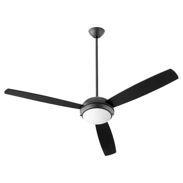 quorum Expo 60 in. 3 Blade 2-Light 9-Watt LED-Light Studio Matte Black Ceiling Fan