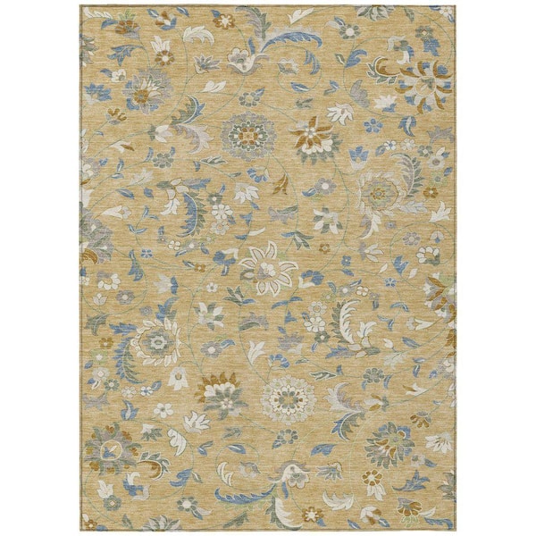 Chantille Machine Washable Indoor/Outdoor Abstract ACN1006 Wheat 8 ft. x 10 ft. Area Rug