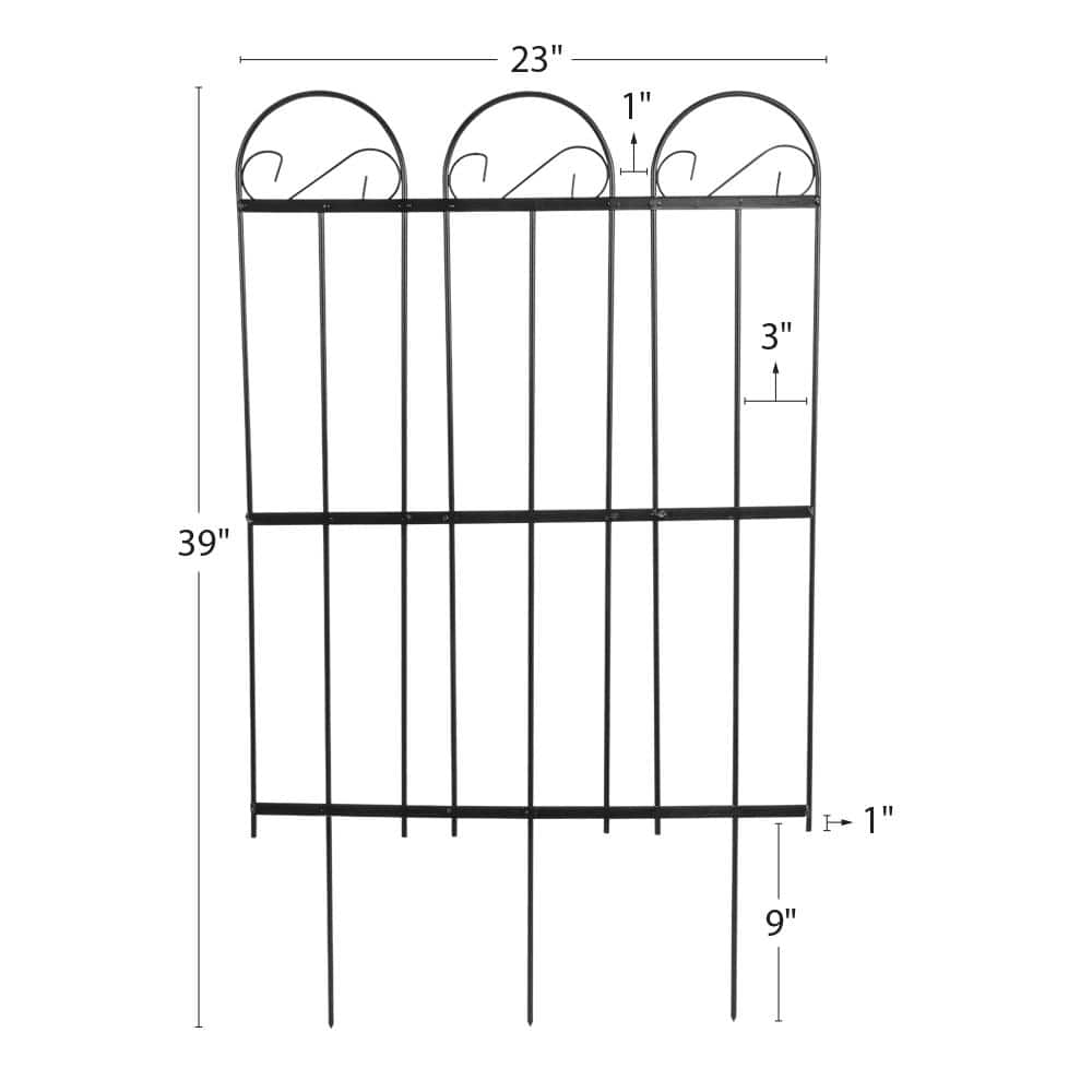 Black Metal Decorative Garden Border Fence