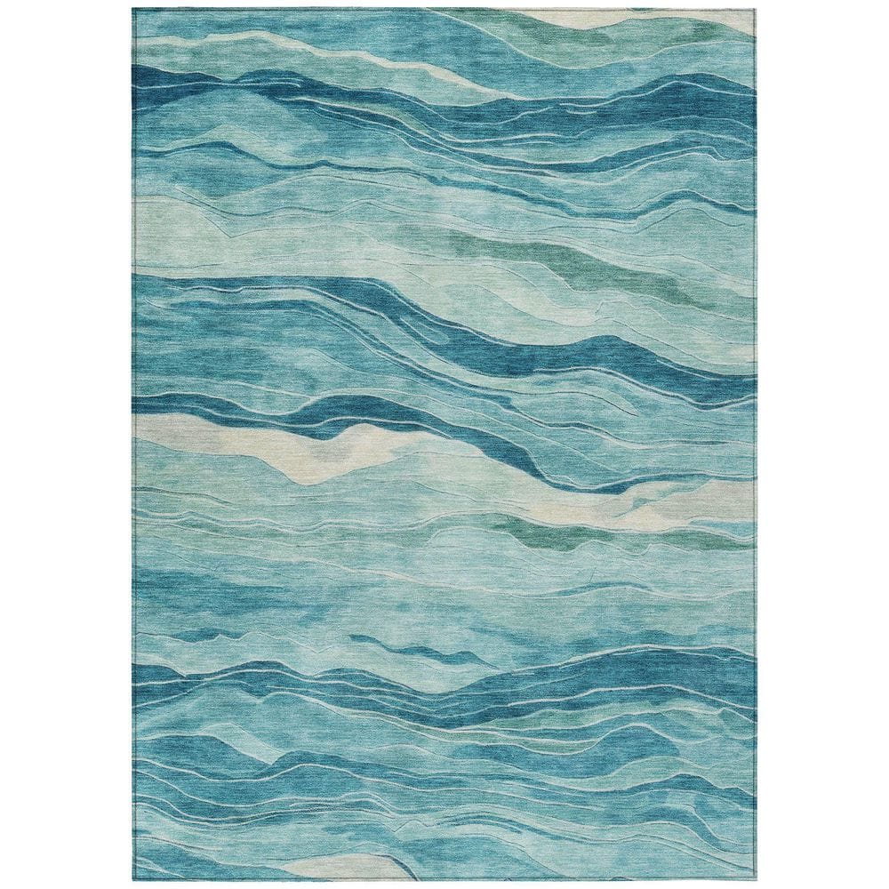 Chantille Machine Washable Indoor/Outdoor Abstract ACN1251 Turquoise 9 ft. x 12 ft. Area Rug price history on PriceWatchPro