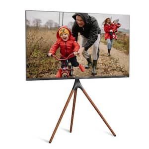 Premium Height Adjustable Artistic Wooden Tripod TV Stand For TVs 47 in. - 72 in. Up To 55 lbs.