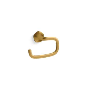 Wall Mounted Sundae Towel Ring in Vibrant Brushed Moderne Brass