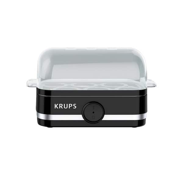 Krups Simply Electric 6-Egg Black Egg Cooker with Accessories to Make Eggs Hard Boiled Poached Scrambled and Omelet