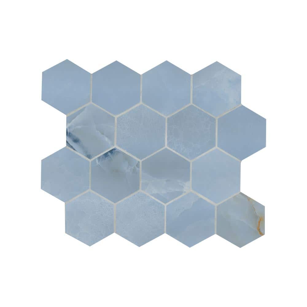 Take Home Tile Sample-Agua Linda 3 in. x 3 in. Matte Porcelain Mesh-Mounted Mosaic Floor and Wall Tile price history on PriceWatchPro