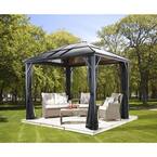 10 ft. D x 10 ft. W Meridien Aluminum Gazebo with UV-Protected Roof Panels and Nylon Mosquito Netting