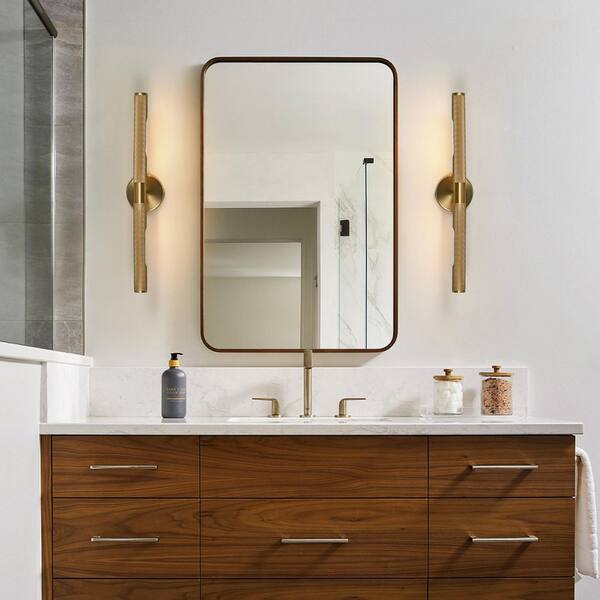 LLHZSY 23.62 in. 2-Light Brushed Brass Bathroom Vanity Light