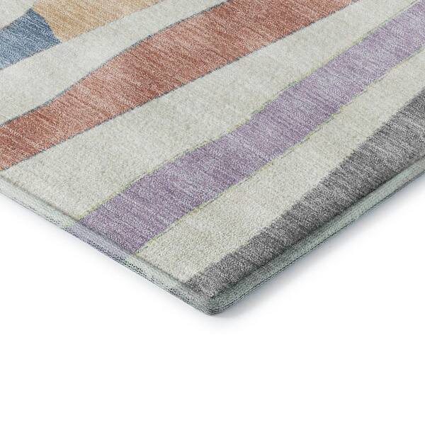 Mayfield Premium Machine Washable Abstract AMF2188 Pearl 3 ft. x 5 ft. Area Rug