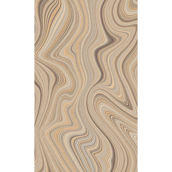 Walls Republic Camel Brown Abstract Geometric Curve Lines Print Non Woven Non-Pasted Textured Wallpaper 57 Sq. Ft.