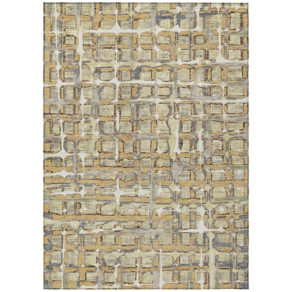 Chantille Machine Washable Indoor/Outdoor Abstract ACN2762 Wheat 10 ft. x 14 ft. Area Rug