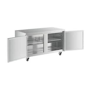 60 in. W 15.5 cu. ft Auto/Cycle Defrost Commercial Undercounter Upright Freezer in Stainless