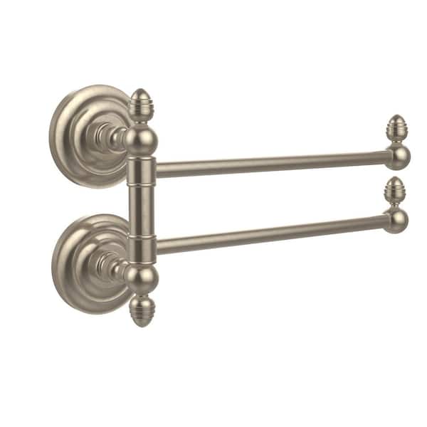 Allied Brass Que New Collection 2 Swing Arm Towel Rail in Antique Pewter