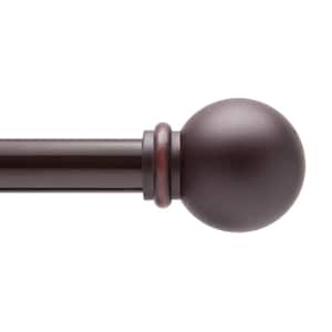 Chelsea 28 in. - 48 in. Adjustable Single Curtain Rod 5/8 in. Diameter in Weathered Brown with Ball Finials