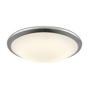 Clancy Chrome and Opal Glass Large Round LED Flush Mount