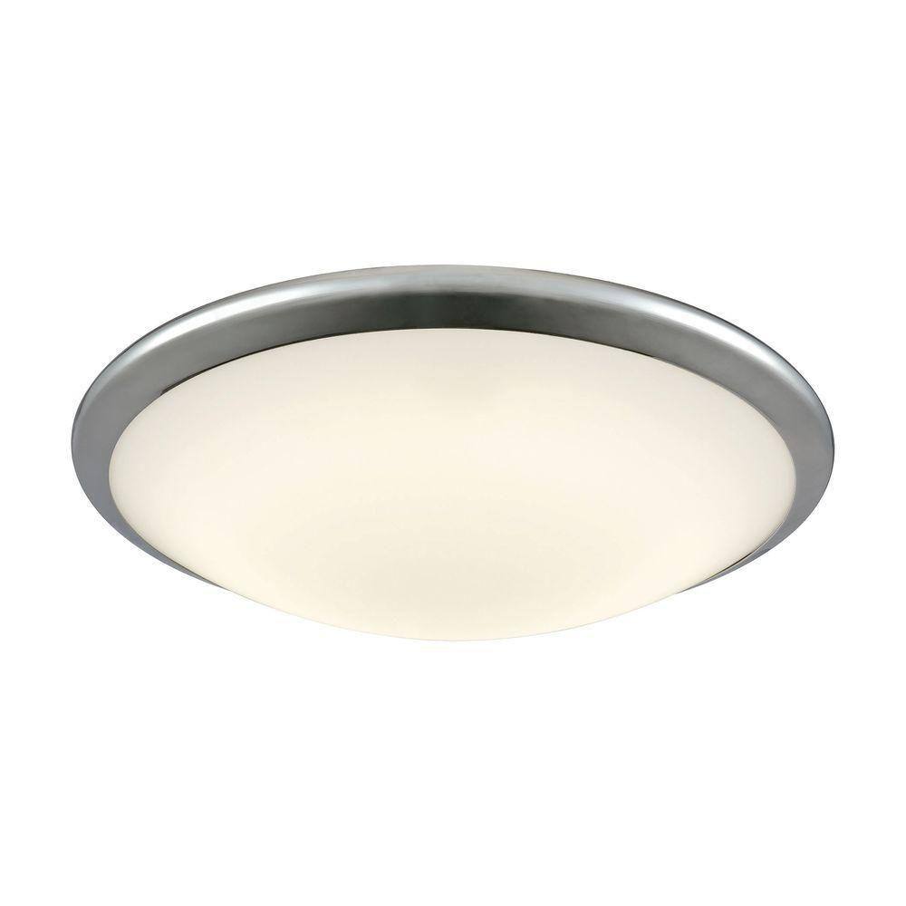 Titan Lighting Clancy Chrome and Opal Glass Large Round LED Flush Mount  TN-93021 - The Home Depot