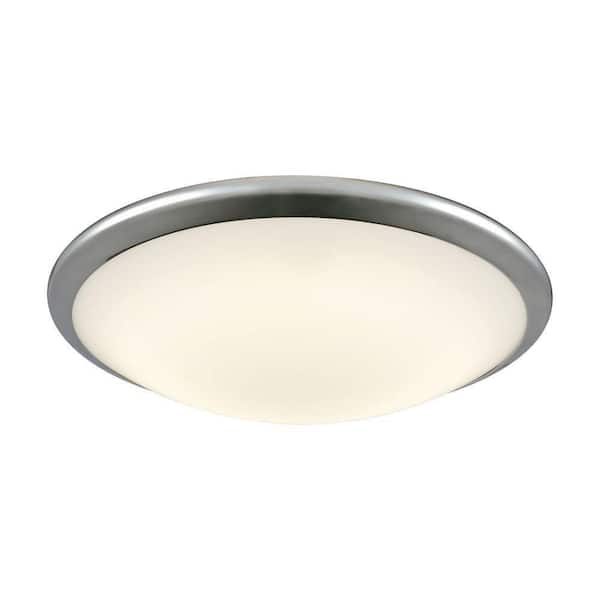 Titan Lighting Clancy Chrome and Opal Glass Large Round LED Flush Mount