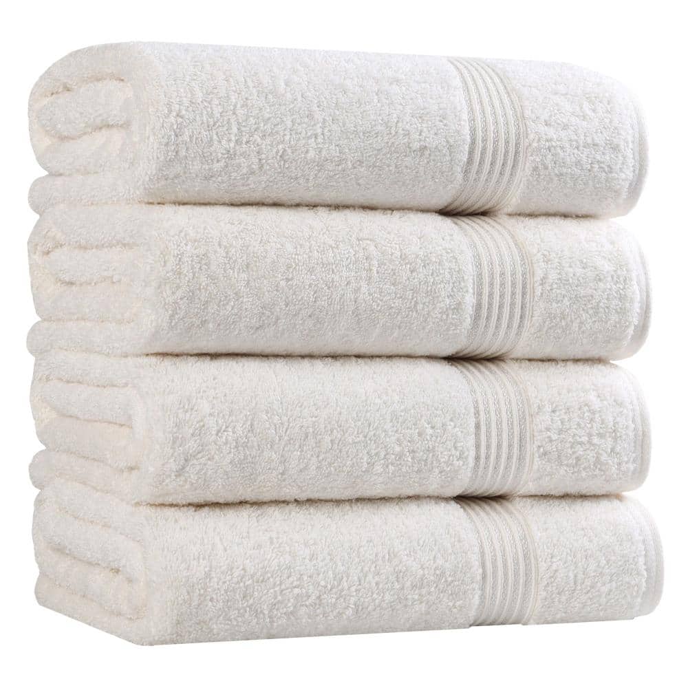 Heritage 4-Piece Ivory Solid Egyptian Cotton Bath Towel Set price history on PriceWatchPro