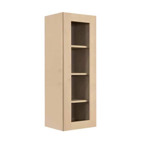 LIFEART CABINETRY Lancaster Shaker Assembled 21x30x12 in. Wall Mullion Door Cabinet with 1 Door 2 Shelves in Stone Wash