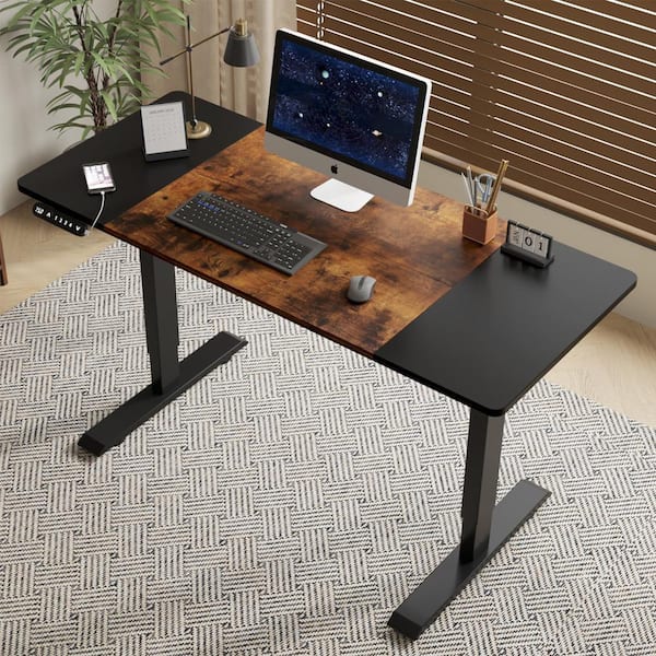 Workdesk Angel Angel Sar Black Height Adjustable Electric Standing Desk for Home and ...