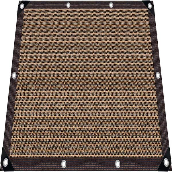 3 x 6 FT Shade Cloth with Grommets, 80% Sun Block HDPE Mesh Tarp for Garden, Greenhouse, Patio and Fence Privacy, Coffee