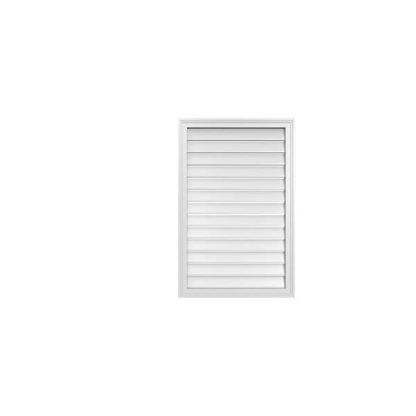 Ekena Millwork 26" x 40" Rectangular White PVC Paintable Gable Louver Vent Functional