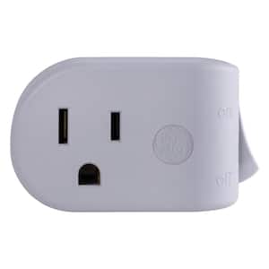 1-Outlet Grounded On/Off Power Switch Plug-In Gray