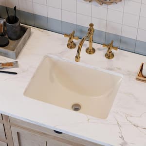 Ursa 18 in . L Rectangular Ceramic Undermount Bathroom Sink with Overflow in Biscuit