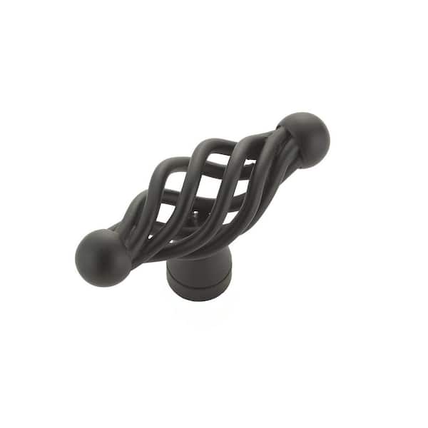 Richelieu Hardware Champs-Élysees Collection 2-3/16 in. (55 mm) x 13/16 in. (20 mm) Matte Black Traditional Cabinet Knob