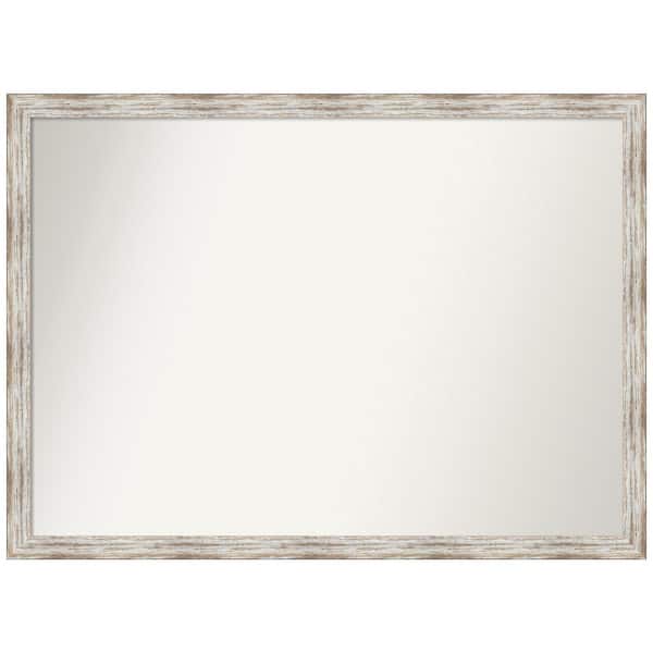 Amanti Art Distressed Cream 40.5 in. W x 29.5 in. H Rectangle Non-Beveled Wood Framed Wall Mirror in Cream