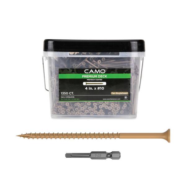 CAMO 4 in. 10 ProTech Tan Premium Star Drive BugleHead Deck Screws