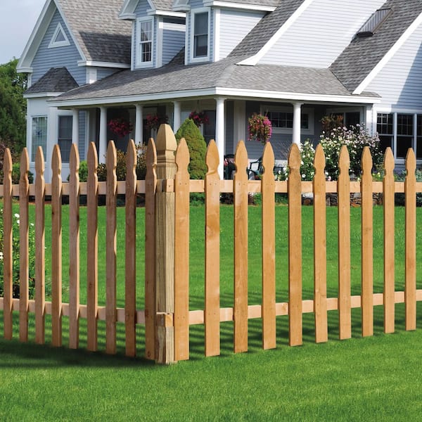 5/8 in. x 3-1/2 in. x 3-1/2 ft. Western Red Cedar French Gothic Fence Picket (13-Pack)