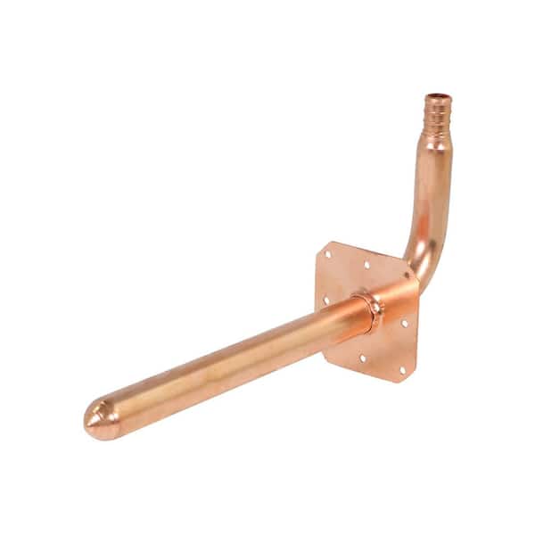 PLUMBFLEX 8 in. x 1/2 in. PEX Copper Stub Out 90° Elbow with Wall Flange