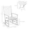 Dimensional measurements for the rocking chair and table.