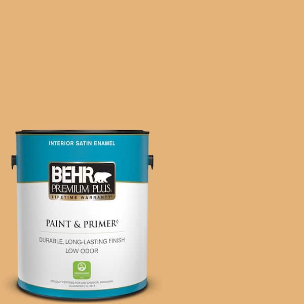 BEHR PREMIUM PLUS 1 gal. #300D-4 High Plateau Satin Enamel Low Odor Interior Paint & Primer